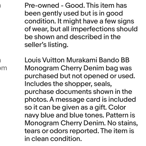 Louis Vuitton Denim Cherry Pattern Scarf - Picture 4 of 4